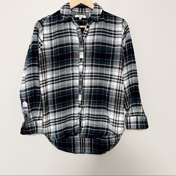 Madewell Flannel Sunday Shirt in Cronston Plaid Sz XS button down - Picture 4 of 11